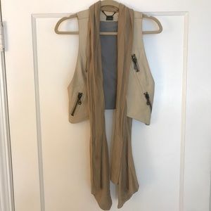 DOMA Real Leather Vest with built in scarf